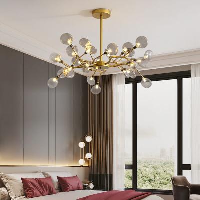 China 54 contemporary creative molecular firefly chandelier living room lamp nordic red simple modern atmosphere net home light for sale