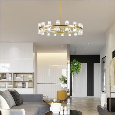 China 32 Inch Contemporary Modern Living Room Chandelier Simple Dining Household Gold Decorative Chandelier for sale