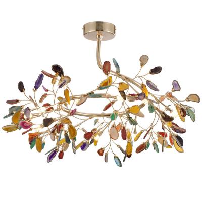 China Contemporary Diameter 85 Agate Plating Living Room Chandelier Luxury Modern Bedroom for sale