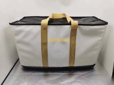 China Bolsa de piel para pala de pádel Pickleball Bolsa de lona con bolsillo interior para bolas en venta