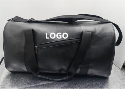 China Bolsa de lona deportiva negra para hombre, bolsa de viaje de cuero para fin de semana, bolsa de lona para la noche en venta