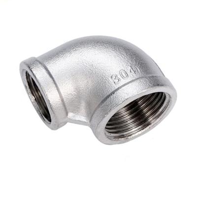 China Beverage Factory Price Sanitary Stainless Steel 201 304 90 Degree Inner Thread Reducing Elbow Pipe Fitting for sale