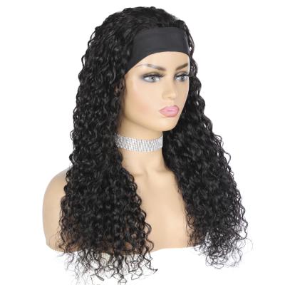 China Deep Wave Drop Shipping Curly Wig 150% Wholesale Ice Silk Headband Hair Scarf Headband Wig Hair Wigs For Black Women for sale