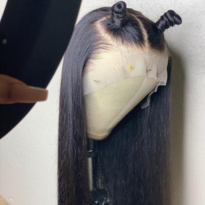 China Brazilian Silky Straight Virgin Hair Canton Wave 30 Inch Transparent Hair Piece Front Wigs 13X4X1 T Full Lace Hd Straight Hair Wig for sale