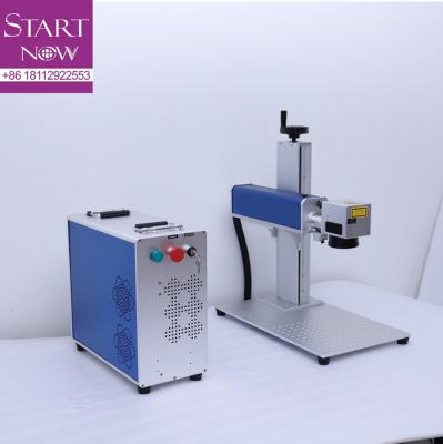 China Startnow 20W 30W 50W 60W Mini Deep Crystal Cylindrical Color 3d Color MOPA Portable Fiber Laser Marking Machine For Metal for sale