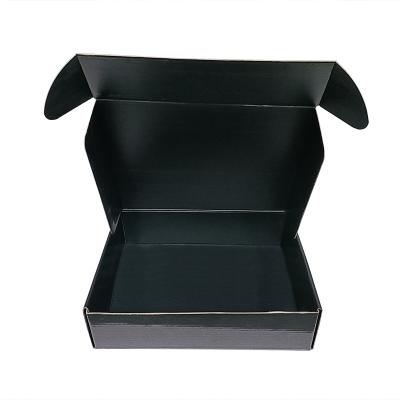 China Amazon Recyclable Hot Selling Black Paper Box Packaging Boxes Custom Logo Corrugated Mailer Paper Box for sale