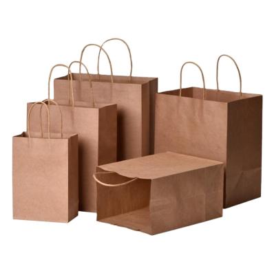 China Recyclable Custom Logo Print Paper Bags Wholesale White Brown Kraft Paper Bag With Handle for sale