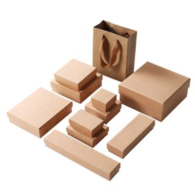 China Recyclable High Quality Plain Bottom And Lid Kraft Paper Box Corrugated Custom Printing Paper Gift Boxes for sale