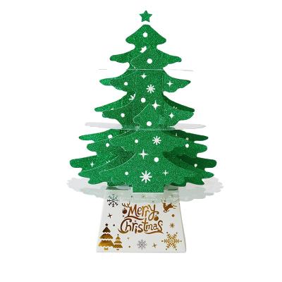 China New Design Christmas Tree Box Gold Dust Apple Handmade Recyclable Christmas Tree Small Paper Box With Lights for sale