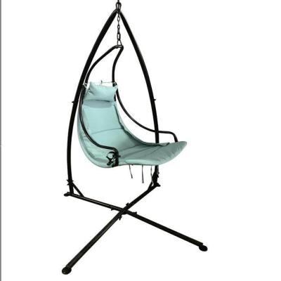 China Modern Outdoor Luxury Plant Garden Hammock Swing Hanging Steel Stand Chair With Pillow for sale