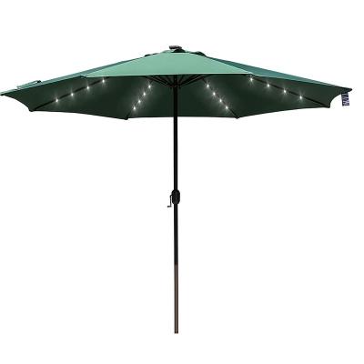 China Danlong Modern Outdoor Royal 11FT Luxury Patio Umbrella, Solar Powered Lit Garden Pool Parasol for sale