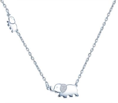 China Cute Cute Necklaces For Lady 925 Sterling Silver Mother And Baby Elephant Necklace for sale