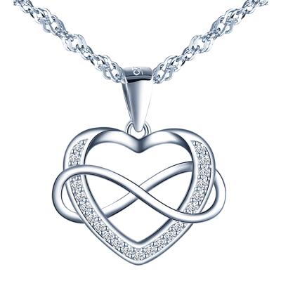 China Hot Sale FASHIONABLE Pure 925 Sterling Silver Jewelry Heart Necklace For Women for sale