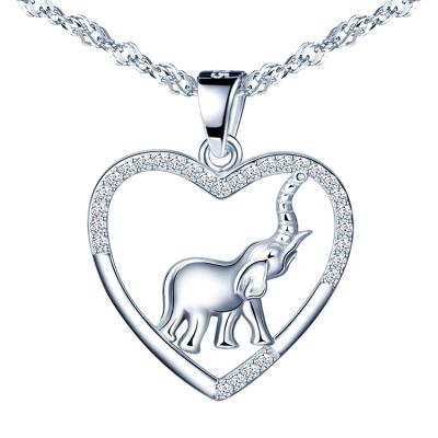 China FASHIONABLE Necklace 925 Sterling Silver Heart Elephant Necklaces for Women from MNQ 1pc Jwelery for sale