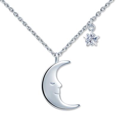 China FASHIONABLE Crescent Moon Women Pendant Necklace 925 s 925 Sterling Silver Jewelry for sale