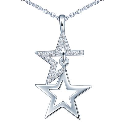 China FASHIONABLE Star Necklace 925 Cubic Sterling Silver Pendant Necklace For Women for sale