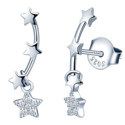 China 925 Sterling Silver Star Earcuff Earrings Crawler Earring Nickel Free Jewelry For Women for sale