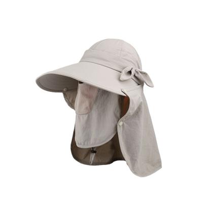 China Custom Wide Brim Fishing Hat Fashion 360 Sun Protection Hat For Women With Neck Fin Bucket Fishing Hats for sale