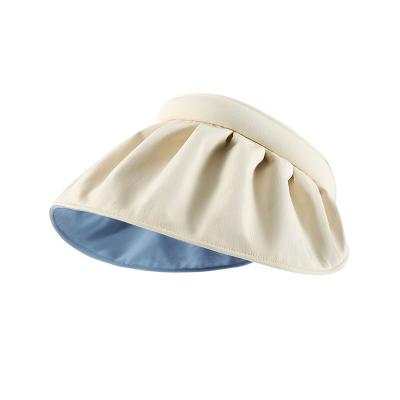 China Image 2022 Fashion Custom For Women Overflow Foldable UV Protection Shell Sun Visors Cap Beach Hats for sale