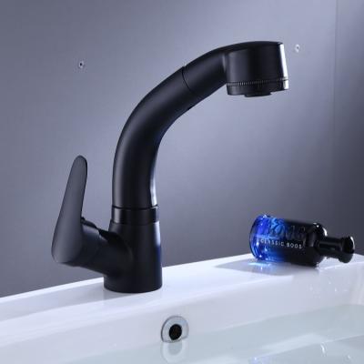 China Modern Single Hole Matte Black Plating Bathroom Basin Faucet for sale