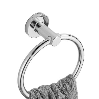 China Double Function Space Modern Electroplating Aluminum Square Towel Ring No Punching Towel Ring Bathroom Accessories Towel Ring for sale