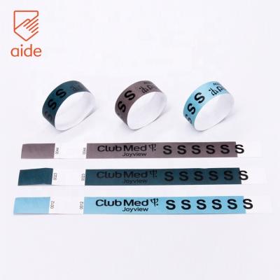 China Custom Promotional Complicated Pattern Wristband Inkjet Blank Tyvek Disposable Paper Wristbands Waterproof for sale