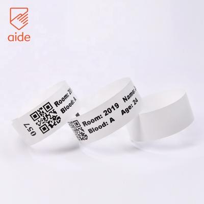 China OEM Paper and ODM PP Synthetic Printable Waterproof Identification Paper and Hospital Patient Thermal Medical Wristband for Patients for sale