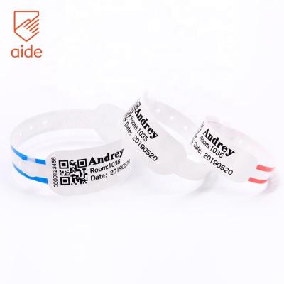 China Soft Comfortable Hospital Identification Thermal Synthetic Barcode Paper Rfid Paper Wristbands For Babies for sale