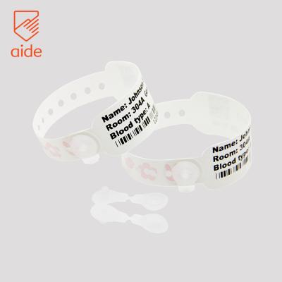 China Nano Waterproof Silica Gel Snap Lock Patient Disposable Medical Wrist ID Tags For Hospital for sale