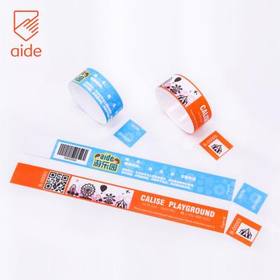 China Diy Qr Digital Waterproof Custom Entry 100% Tyvek Paper Adhesive Wristbands For Events for sale