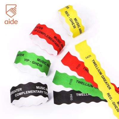 China Waterproof Fast Delivery Child Safety Dupont Tyvek Colorful Paper Wristbands for sale