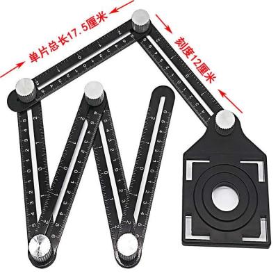 China Modern Multi Angle Hexagon Universal Layout Measuring Tool with 5-Holes Setting Openings for sale