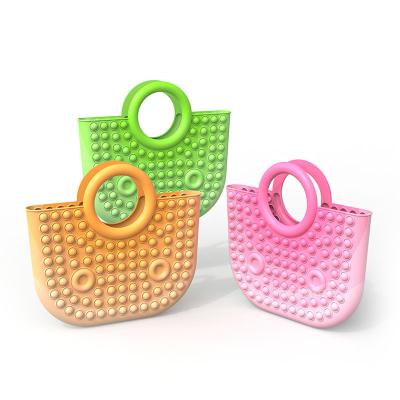 China Outlet Eco-Friendly Material Creative Hobbies Pop Up Bag Big Capacity Push Snap Bubble Silicone Bustier Handbag for sale