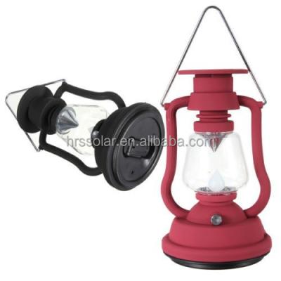 China New ABS Hand Crank Dynamo 7 LED Lamp Portable Solar Fishing Camping Lantern Light for sale