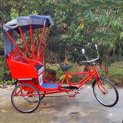 China Pick up passengers in street scenic spot pedicab rickshaw 500w motor electric pedal tricycle for passenger for sale