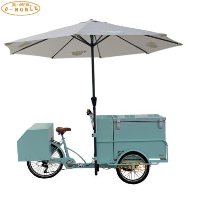 China Cargo Cool Drinks Bike Freezer Electric Tricycle Classic Mobile Ice Cream Truck for sale