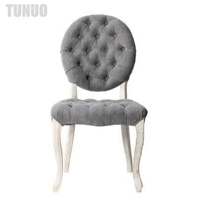 China Strong Classic Solid Wood Tufted Buttons Around Back Event Party Banquet Wedding Dining Chair for sale