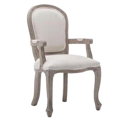 China Strong Antique Solid Wood Frame Fan Design Party Wedding Event Back Upholstery Armchair Dining Chair for sale