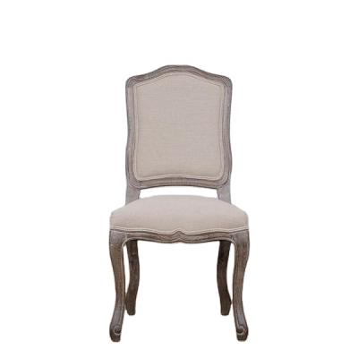 China Strong Antique OAK Solid Wood Restaurant Party Banquet Upholstery Carved Dining Room Dining Chair for sale