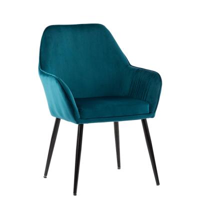 China Strong Hot Modern Nordic Upholstery Sales Wayfair Metal Legs Blue Velvet Black Decor Europe Dining Chair for sale