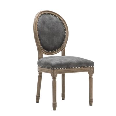 China STRONG Round Back Dining Room Restaurant Louis Hotel Wooden Lui Xvi Upholstered Chair Dining Chair for sale