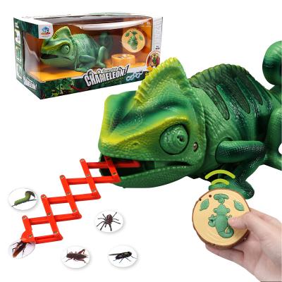 China Remote Control Toys Dinosaur Chameleon Plastic Crazy Predator Remote Control Chameleon With Tongue Function For Kids for sale