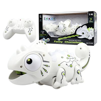 China Chameleon remote control dinosaur toys 2.4G electric four-way light children's pet educational toy remote control chameleon for sale