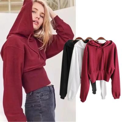 China 2021 Winter Fashion Slim Fit Hoody Waist Slim Tight Red Camouflage Cropped Hoodie Women's Anti-Wrinkle for sale