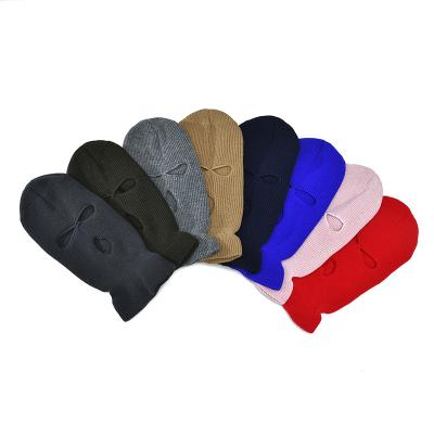 China COMMON Winter Warm Cheap Ski Mask 3 Hole Knit Full Face Cover Ski Mask Balaclava Designer Hats for sale