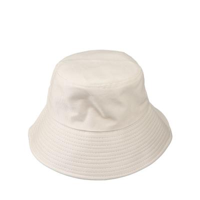 China Casual Character Black Solid Color White Beige Design Custom Print Embroidered Bucket Hats for sale