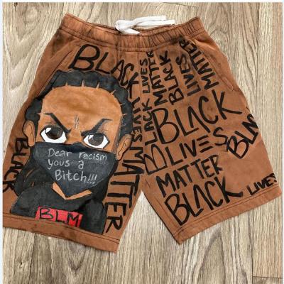 China Anti-wrinkle NK Logo Summer Cotton French Terry Cartoon Sublimated Pants Elastic Waist Shorts Men's Shorts for sale