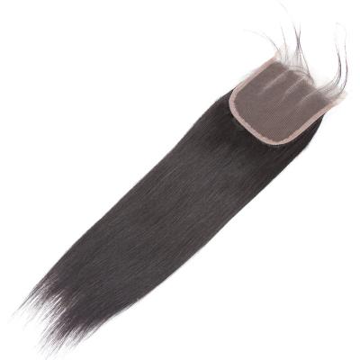 China 10A silky straight wave nature color three piece 4*4 lace closure straight/body wave in stock, 10-20 inch, 100% human hair, very hot sale for sale