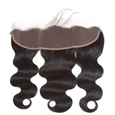 China Hot Sale 100% Virgin Hair Body Wave 13*4 Lace Frontal Cheap Wholesale, Natural Color 10A Lace Headband No Tangle No No Shed for sale