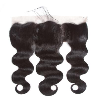 China Body Wave 100% Swiss Virgin Hair Body Wave 13*4 Lace Frontal Wholesale Cheap Natural Color 10A Lace Frontal Headband No Tangle No No Shed for sale